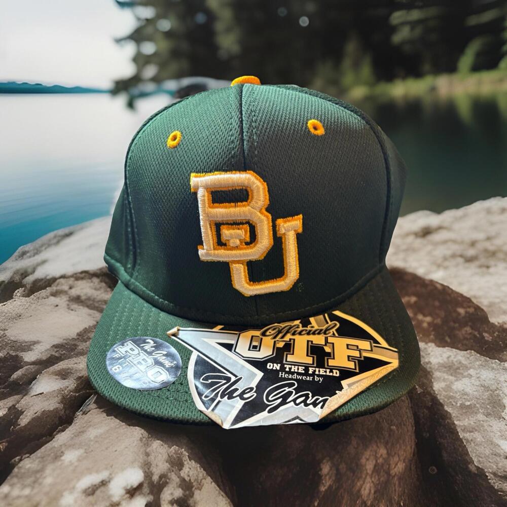 Baylor University The Game Tek Pro Fitted Hat Green Size 6 3/4 Embroidered Logo